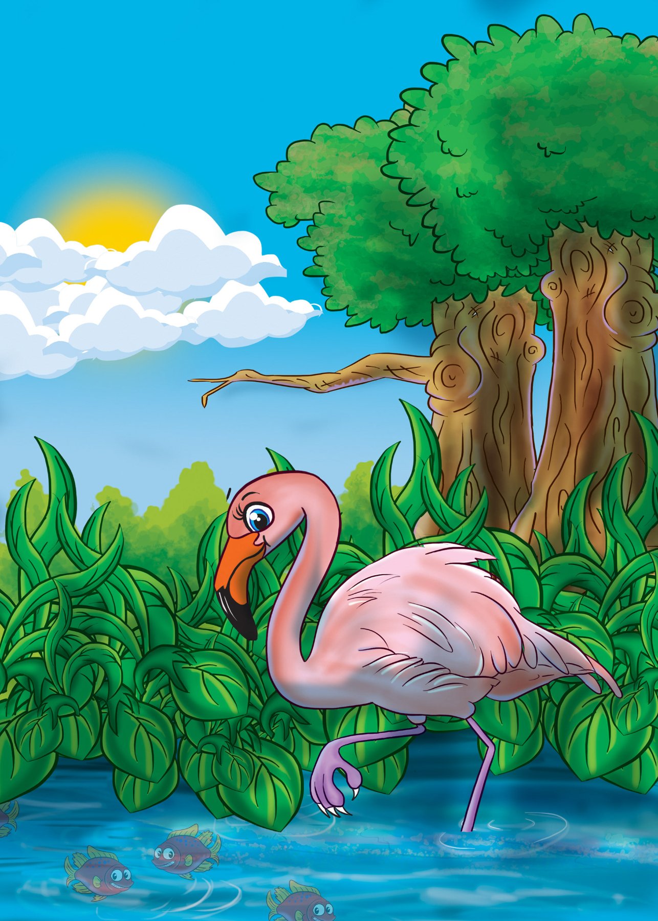Flamingo in the lake