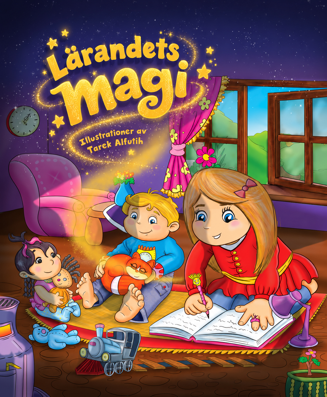 Lärandets magi, book cover illustrated by Tarek Alfutih