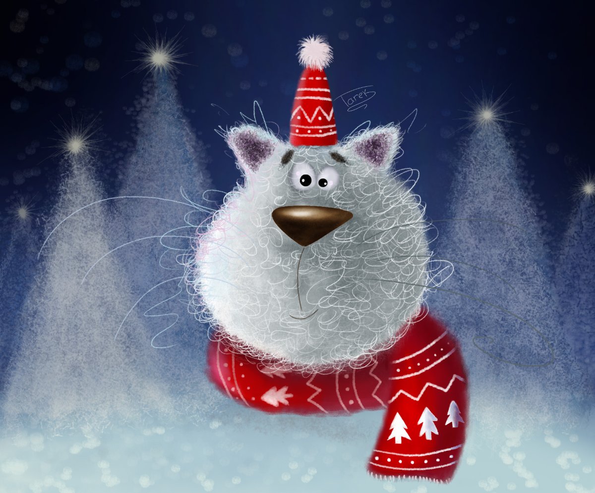God Jul cat card